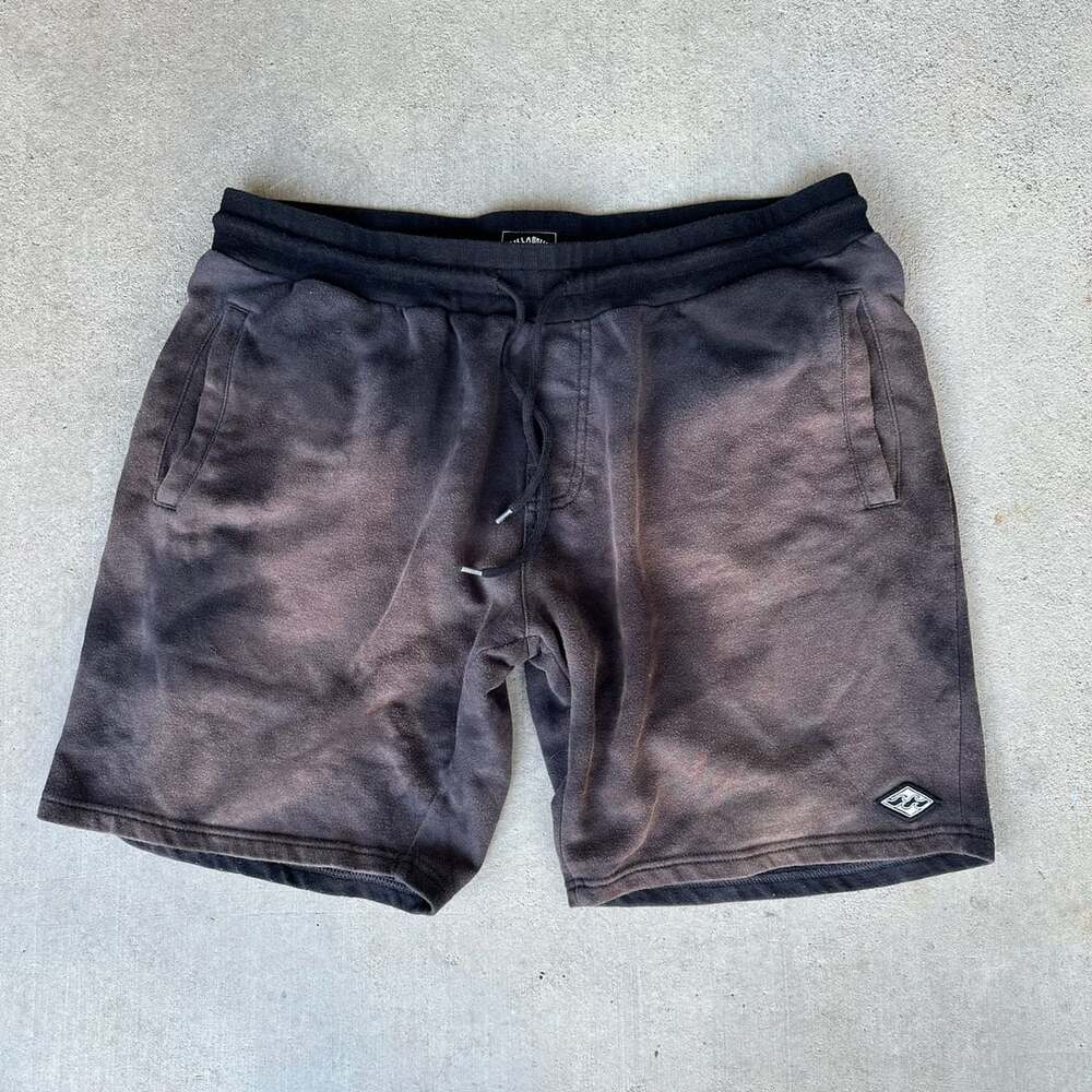 Billabong Sweatshorts Size XL Black Acid Wash Terry Shorts